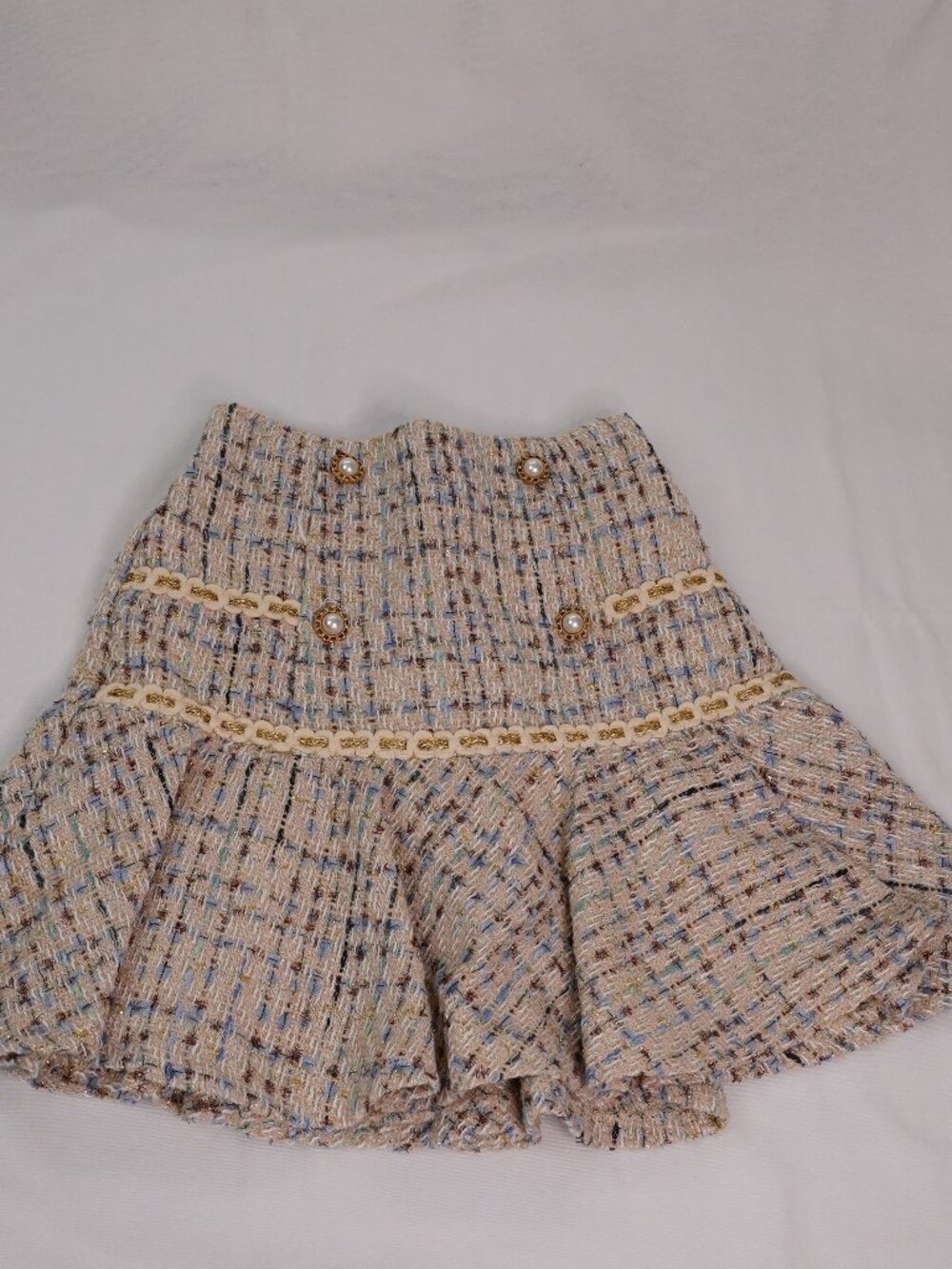 TWEED BEIGE MINI SKIRT